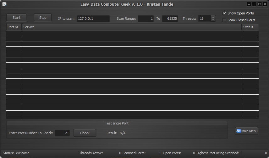 Computer Geek Port Scanner