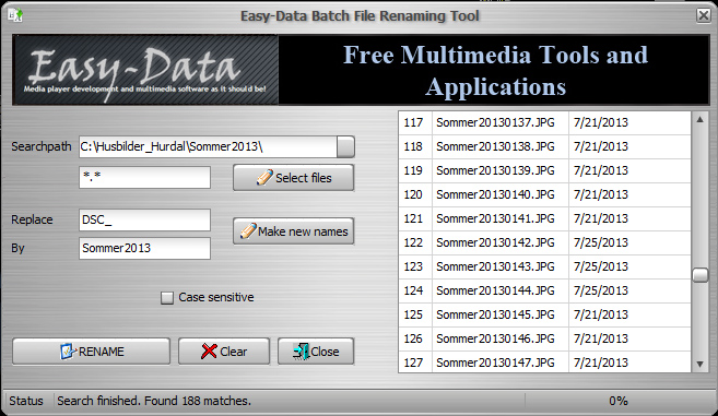 Easy-Data Batch Renaming Tool